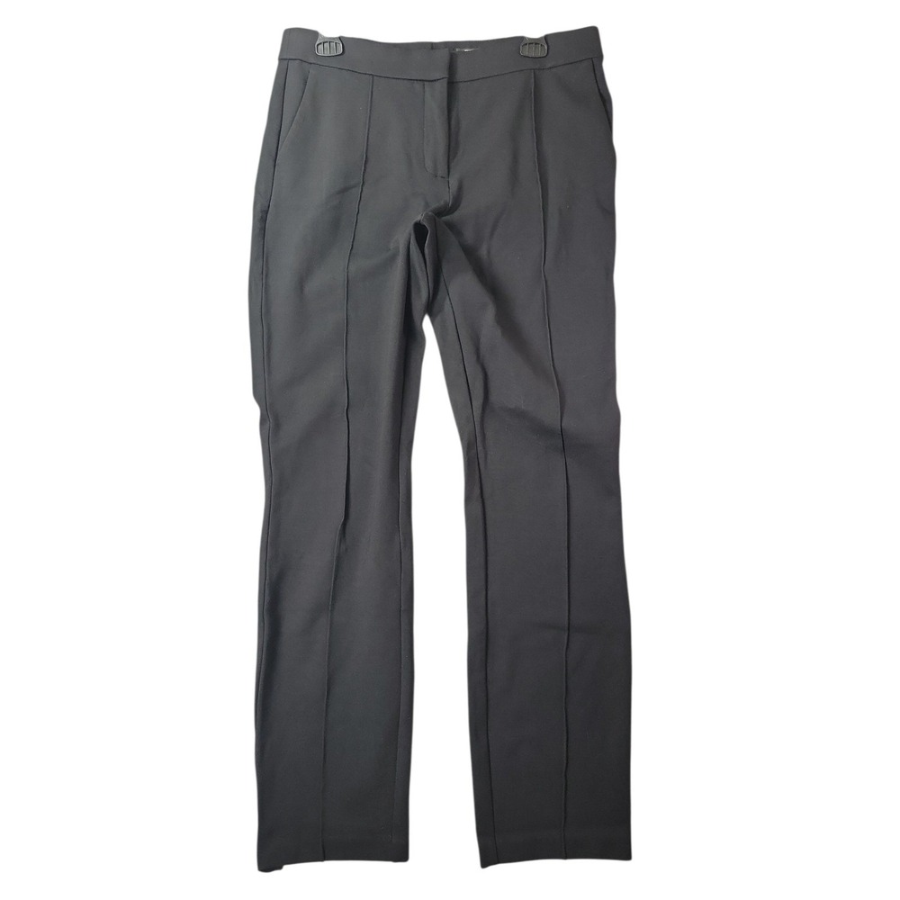 J Crew Black Straight Leg Trouser Italian Ponte Mario Bellucci 12T BD306 Office